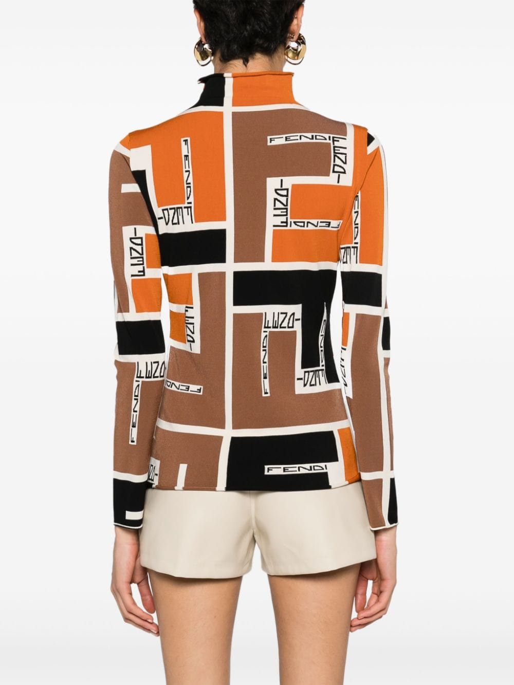 Fendi PRINTED HIGH-NECK TOP Size S / US 4 / IT 40 - 2 Thumbnail