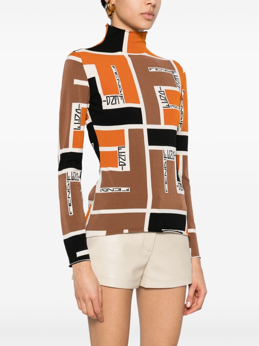 Fendi PRINTED HIGH-NECK TOP Size S / US 4 / IT 40 - 4 Thumbnail