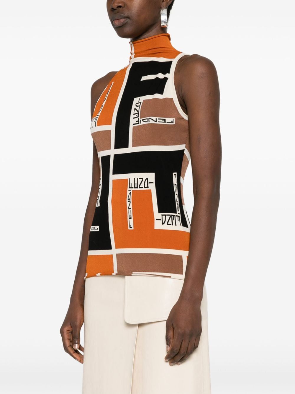 Fendi PRINTED TURTLE-NECK TOP Size S / US 4 / IT 40 - 2 Thumbnail