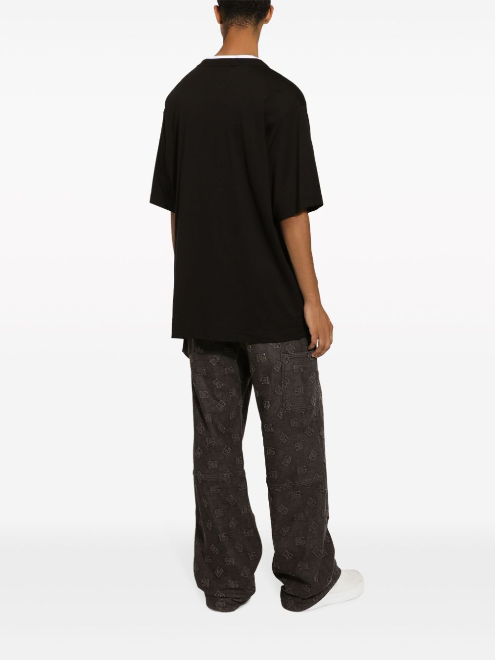 Dolce & Gabbana COTTON T-SHIRT WITH VERTICAL LOGO Size US S / EU 44-46 / 1 - 3 Thumbnail