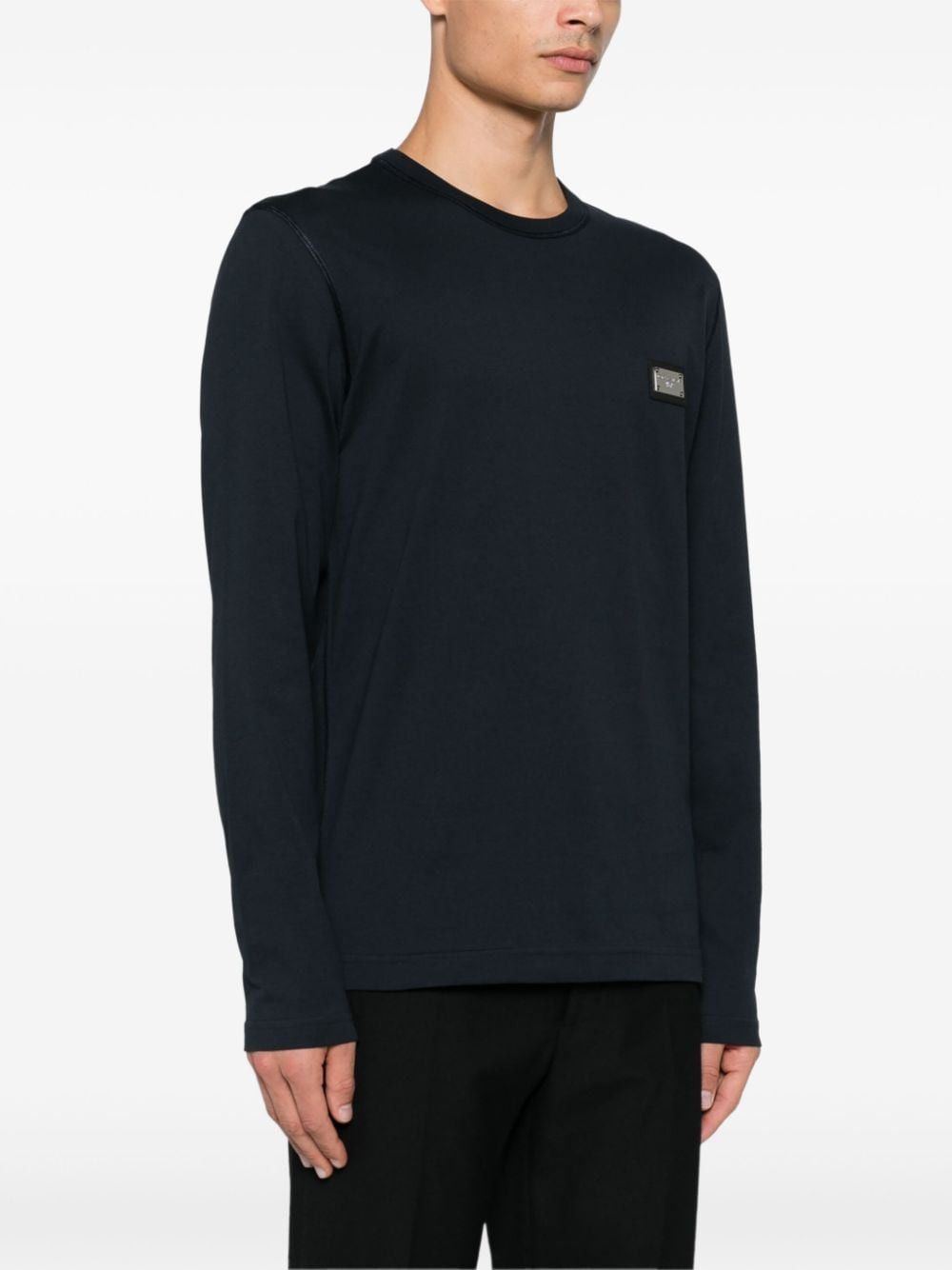 Dolce & Gabbana LONG SLEEVES T-SHIRT WITH DG LOGO PLAQUE Size US S / EU 44-46 / 1 - 5 Thumbnail