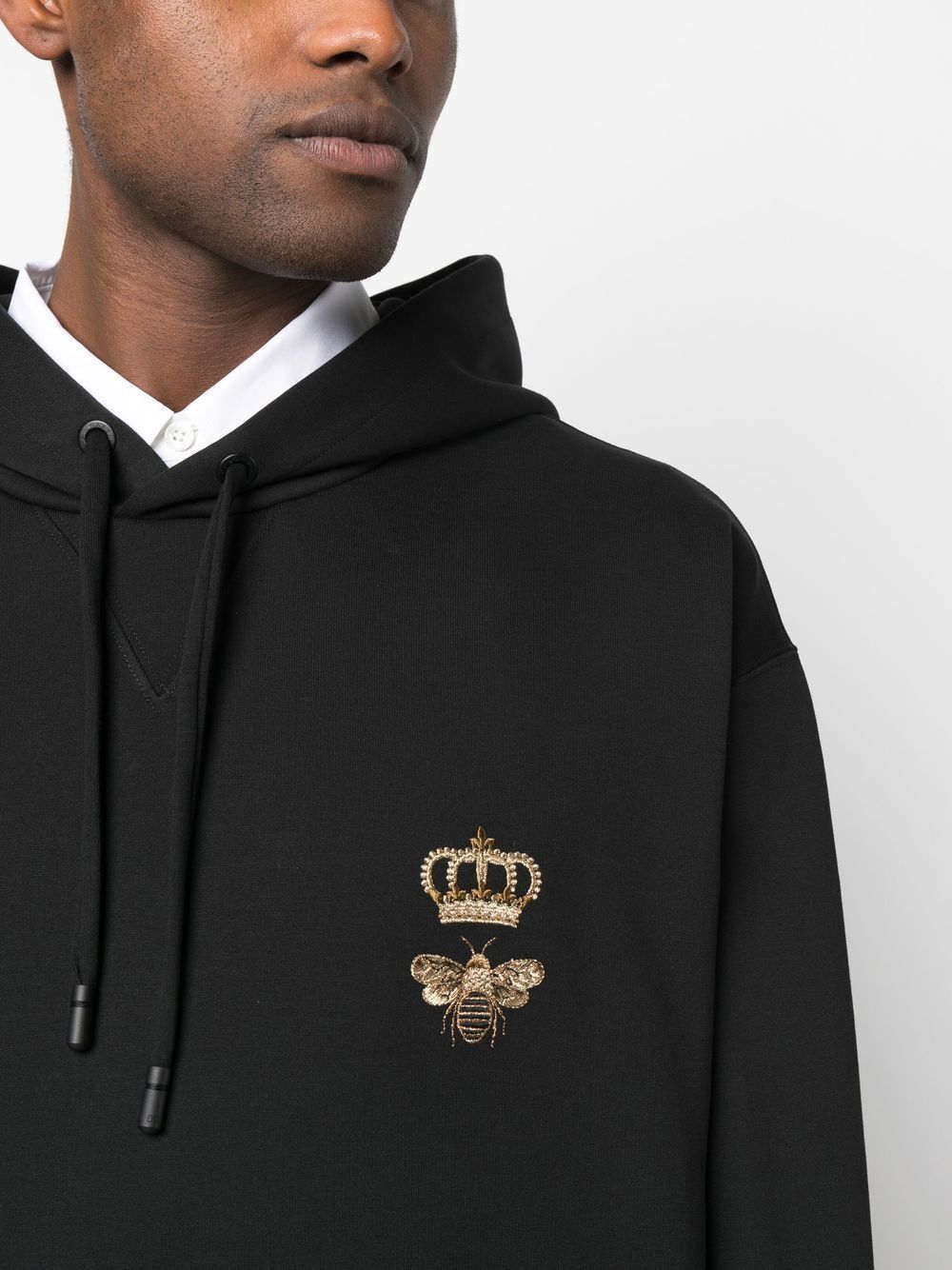 Dolce & Gabbana COTTON HOODIE WITH BEE AND CROWN LOGO Size US S / EU 44-46 / 1 - 4 Thumbnail