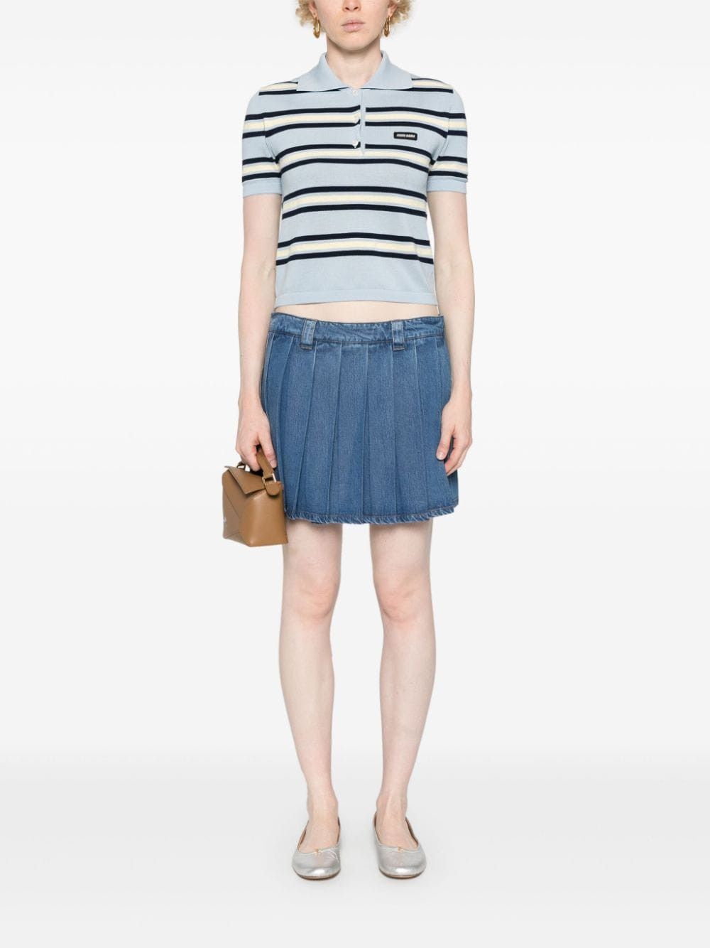 Miu Miu DENIM MINI SKIRT Size 27" / US 4 / IT 40 - 2 Thumbnail