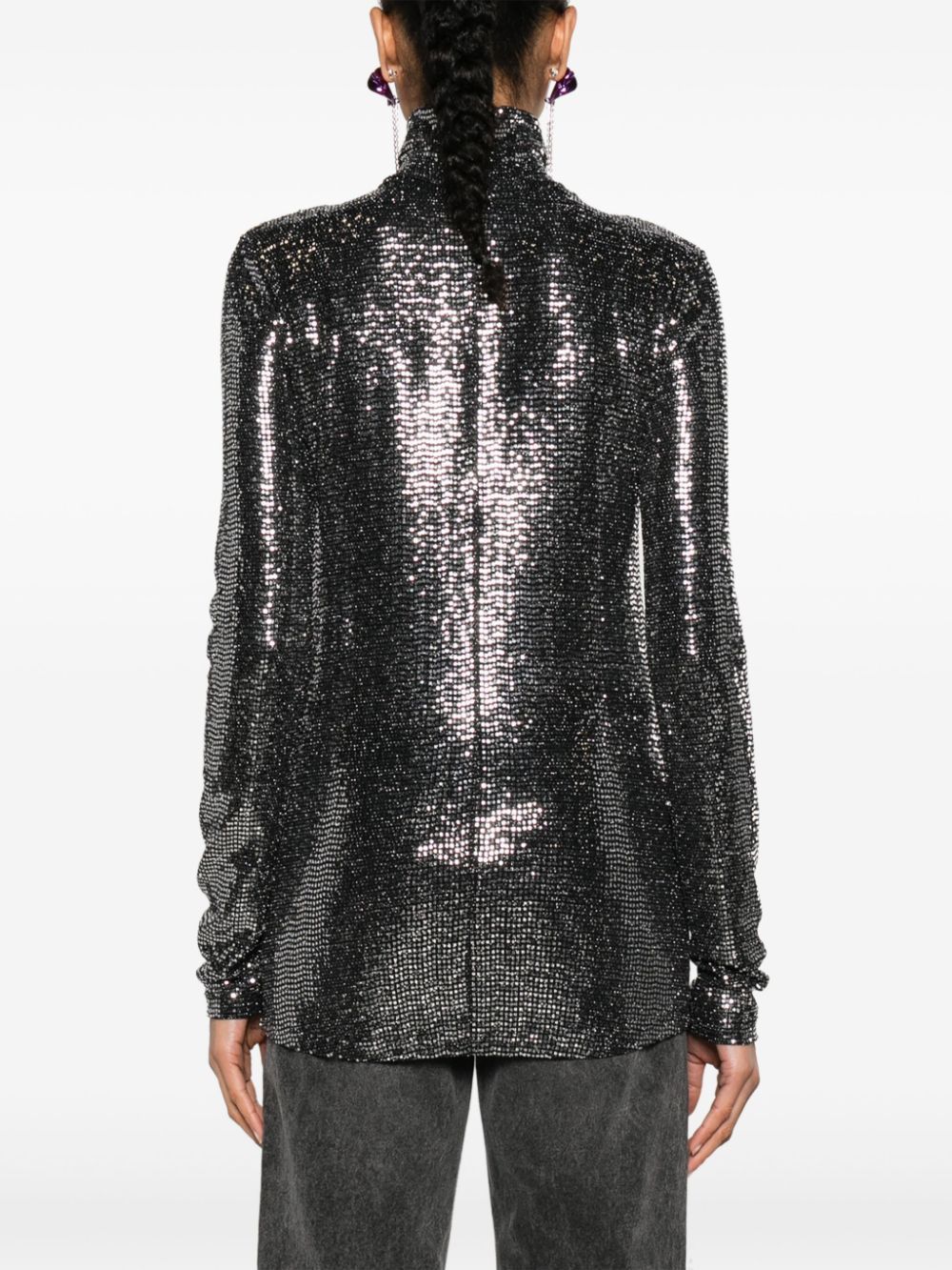 Isabel Marant JOYELA SHINY HIGH-NECK TOP Size S / US 4 / IT 40 - 2 Thumbnail