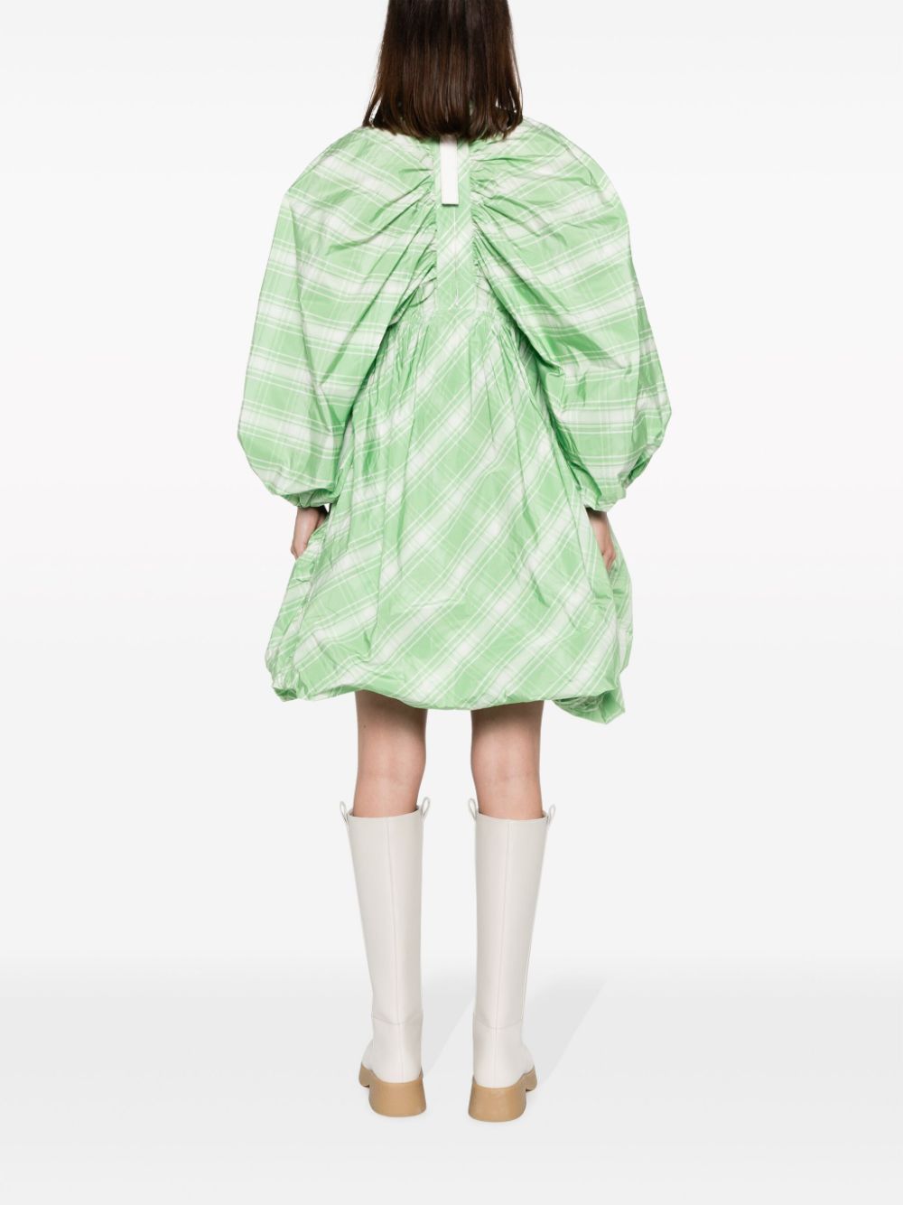Jil Sander PLAID-CHECK PATTERN MINI DRESS Size XS / US 0-2 / IT 36-38 - 4 Thumbnail