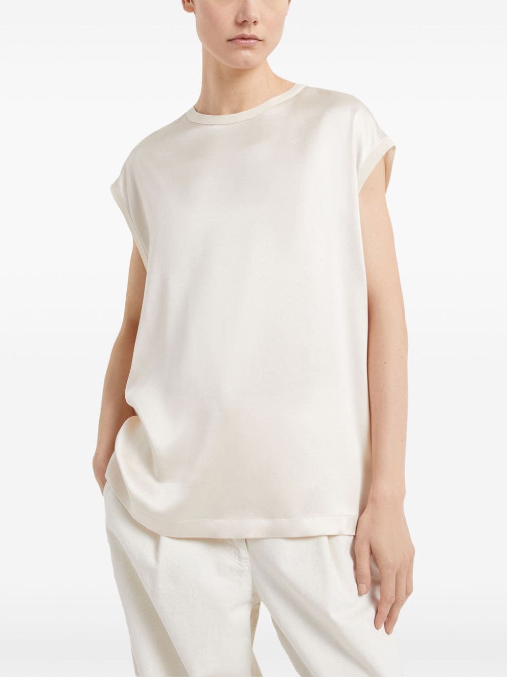 Brunello Cucinelli SILK TOP WITH PRECIOUS DETAILS Size M / US 6-8 / IT 42-44 - 3 Thumbnail
