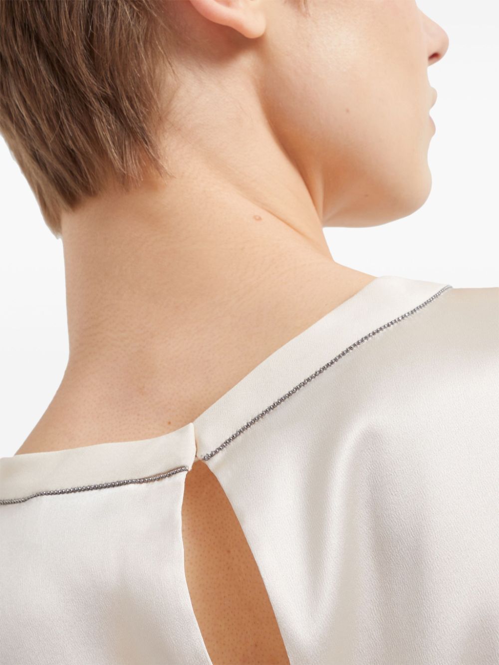 Brunello Cucinelli SILK TOP WITH PRECIOUS DETAILS Size M / US 6-8 / IT 42-44 - 6 Thumbnail