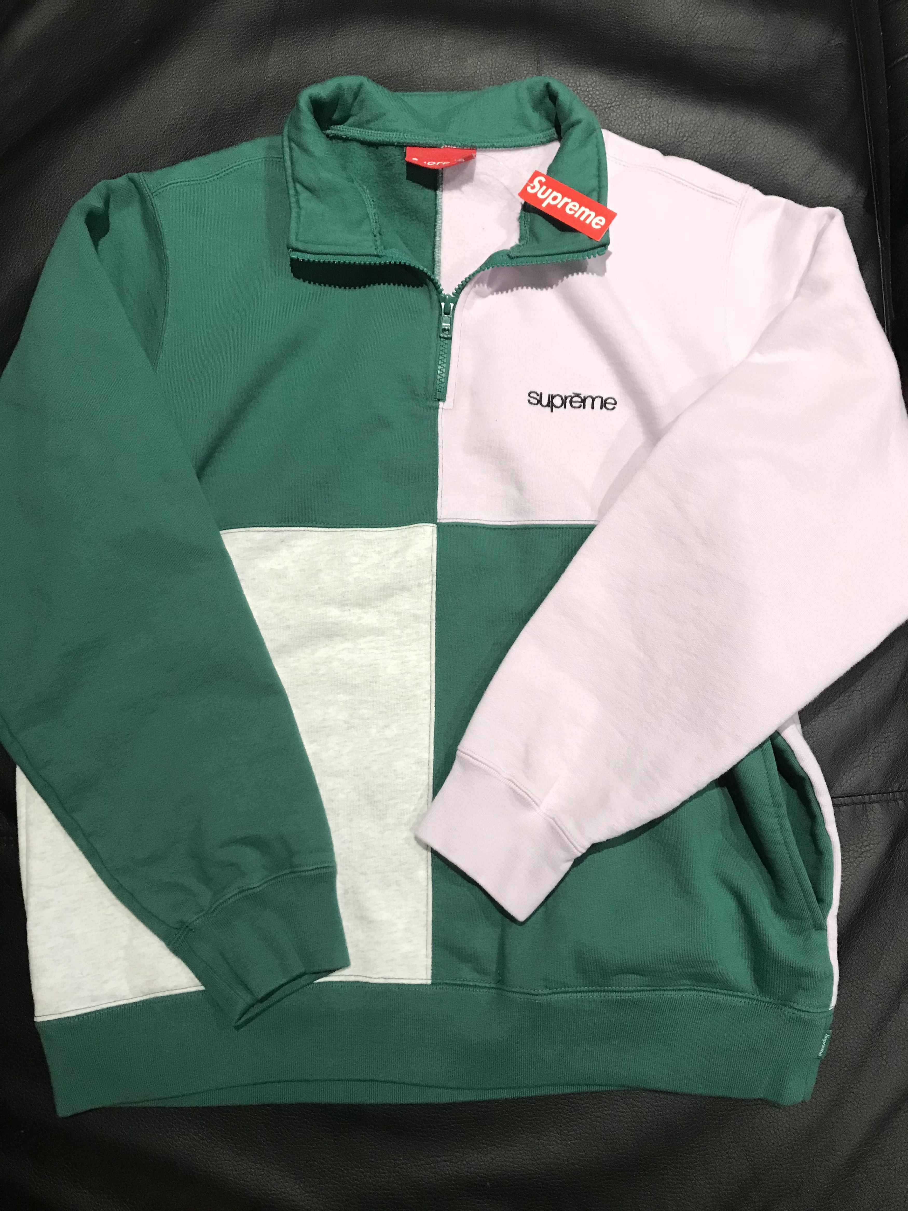 Supreme color blocked half hot sale zip