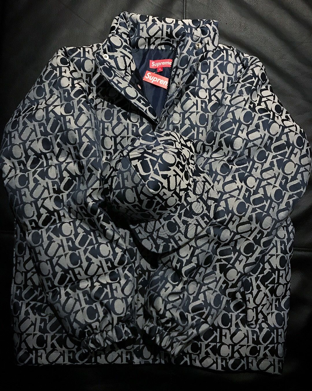 Sサイズ Fuck Jacquard Puffy Jacket 17FW - ダウンジャケット