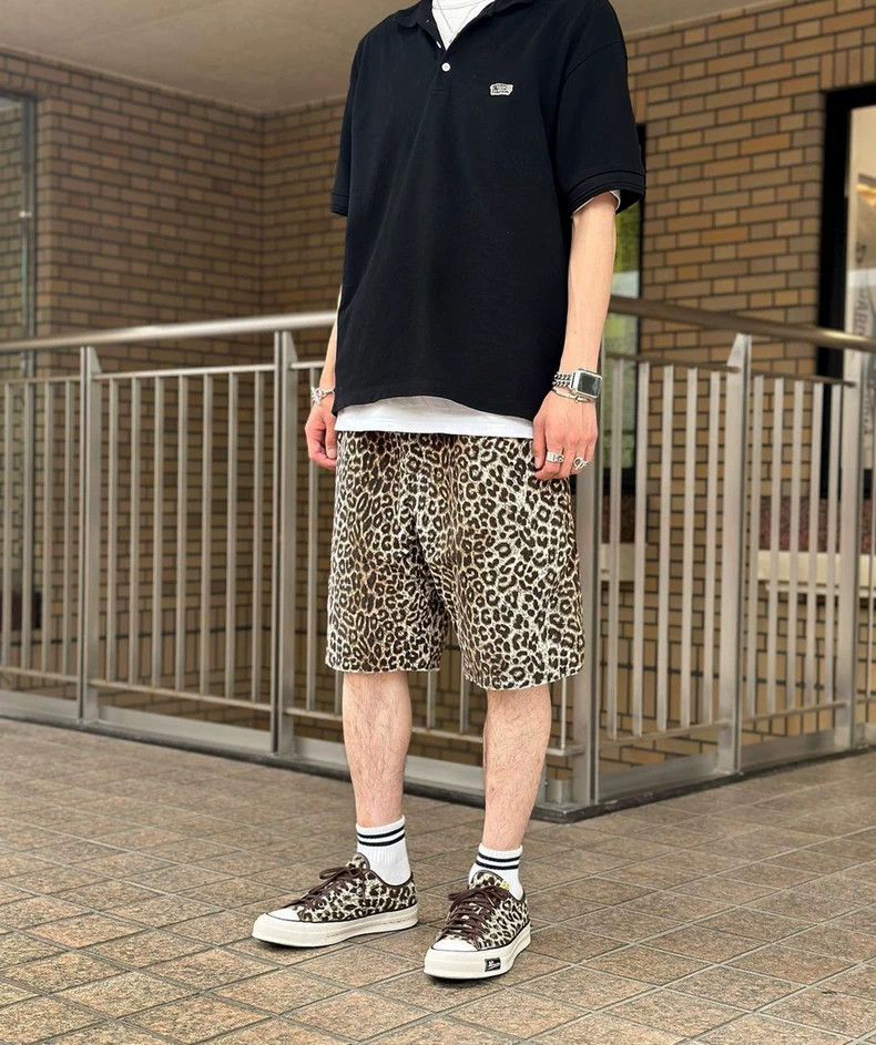 Visvim Men's Vivism Coronel Leopard Short in Beige Visvim