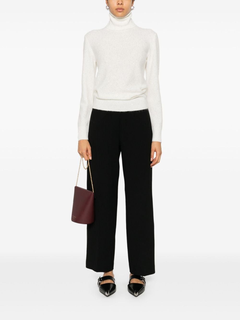 Fabiana Filippi WOOL AND SILK BLEND TURTLENECK SWEATER Size S / US 4 / IT 40 - 5 Thumbnail