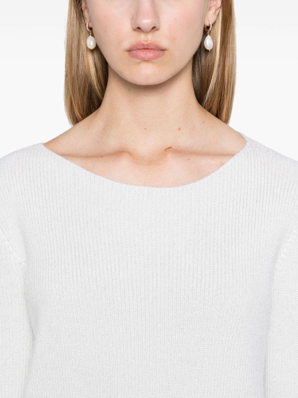 Fabiana Filippi WOOL BLEND BOATNECK SWEATER Size S / US 4 / IT 40 - 2 Thumbnail