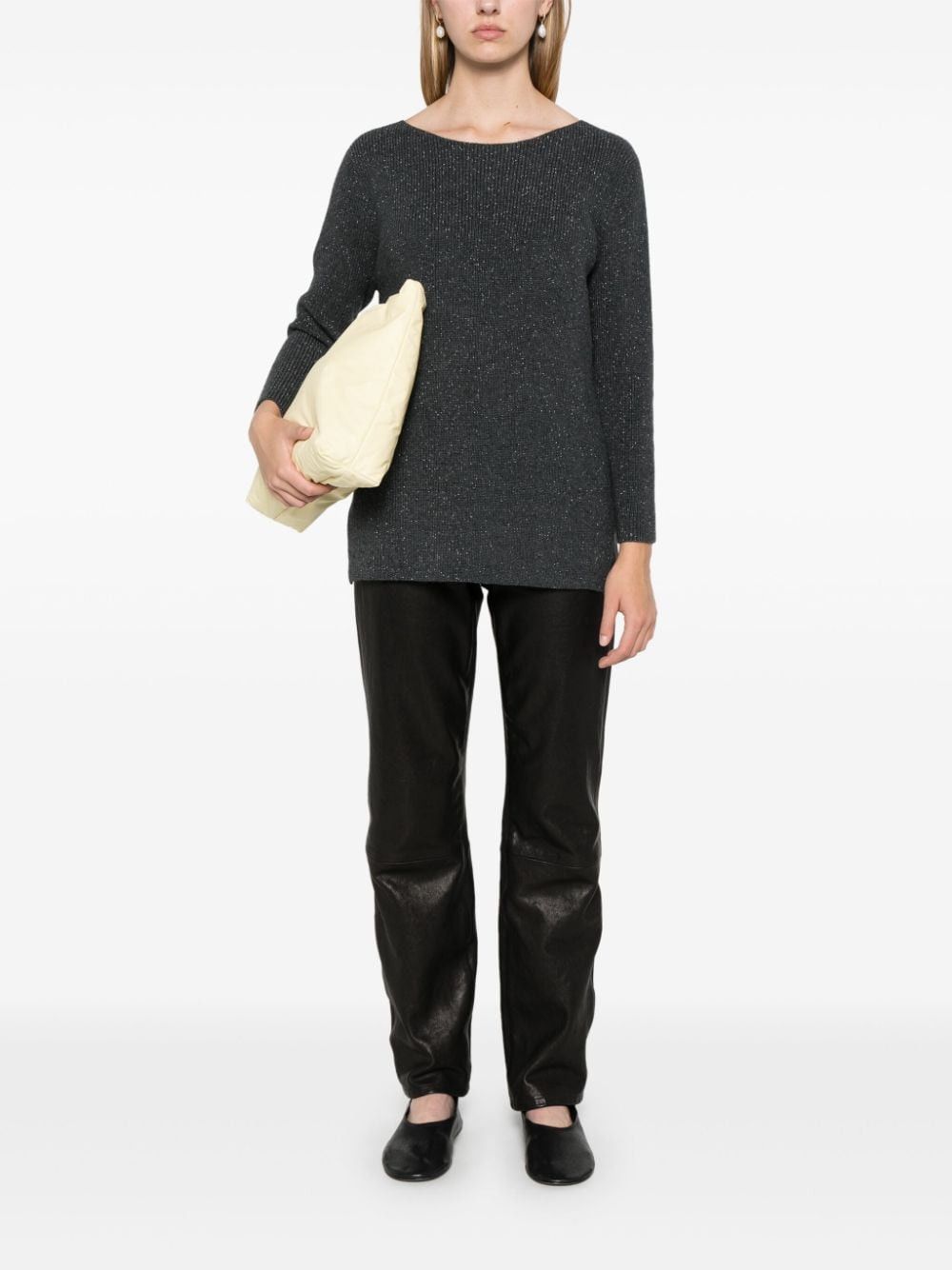 Fabiana Filippi WOOL BLEND BOATNECK SWEATER Size S / US 4 / IT 40 - 5 Thumbnail