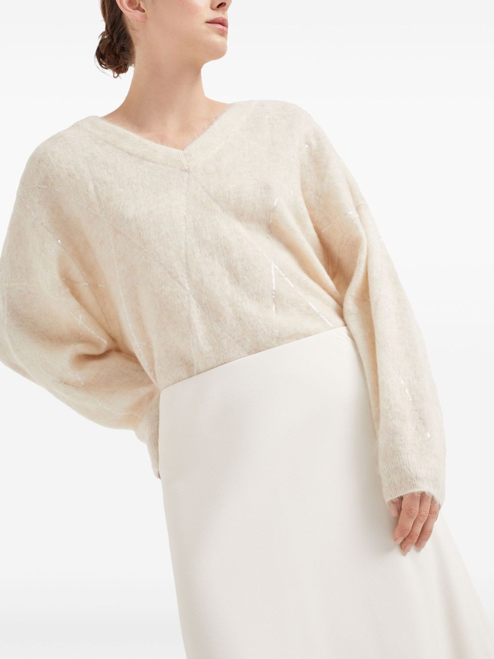 Brunello Cucinelli VISCOSE TWILL FLUTE SKIRT Size 27" / US 4 / IT 40 - 5 Thumbnail