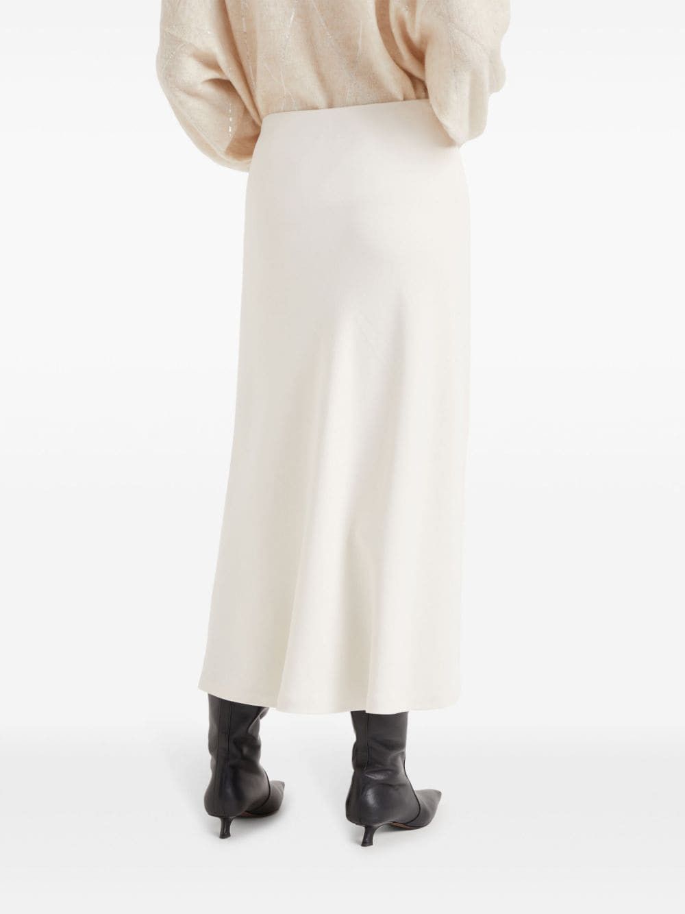 Brunello Cucinelli VISCOSE TWILL FLUTE SKIRT Size 27" / US 4 / IT 40 - 2 Thumbnail