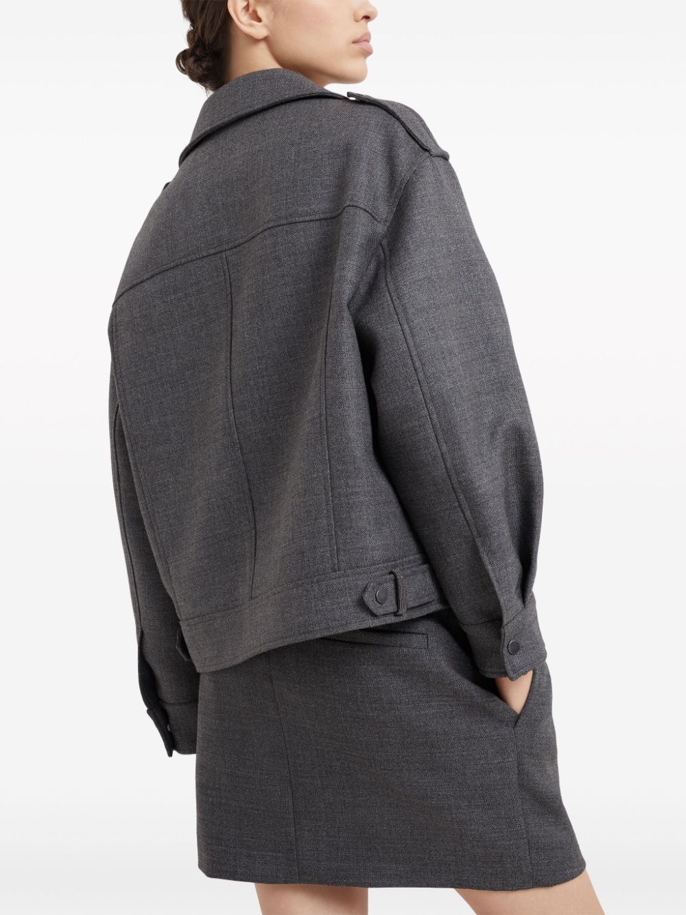 Brunello Cucinelli WOOL ZIPPED JACKET Size S / US 4 / IT 40 - 4 Thumbnail