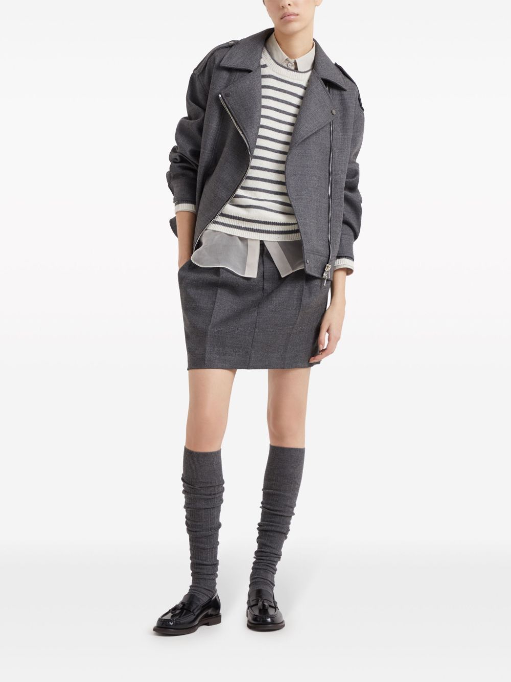 Brunello Cucinelli WOOL ZIPPED JACKET Size S / US 4 / IT 40 - 2 Thumbnail