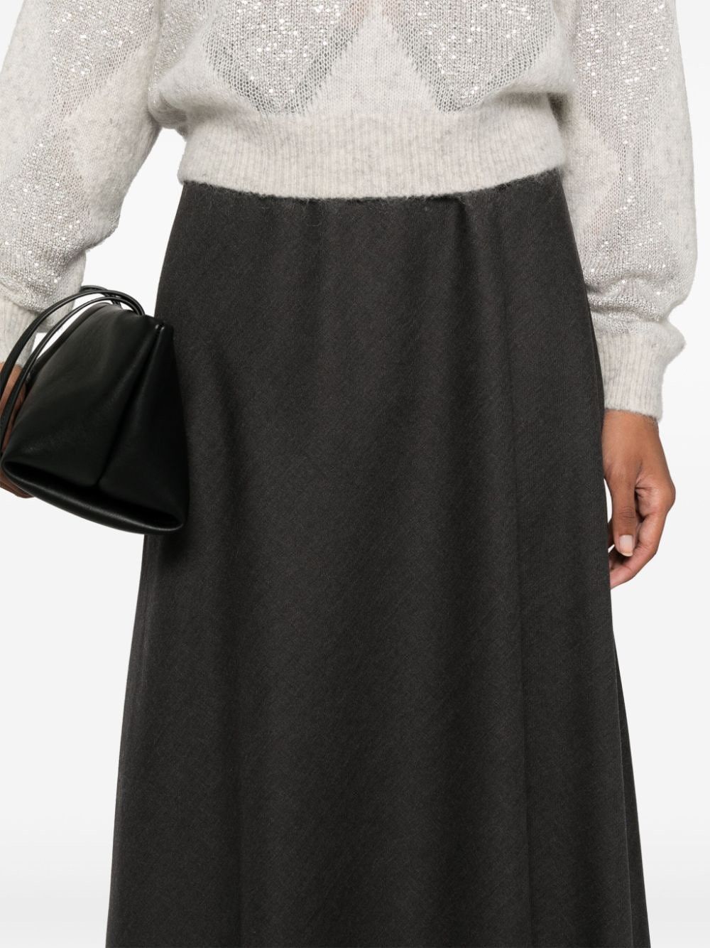 Brunello Cucinelli WOOL FLUTE SKIRT Size 27" / US 4 / IT 40 - 2 Thumbnail