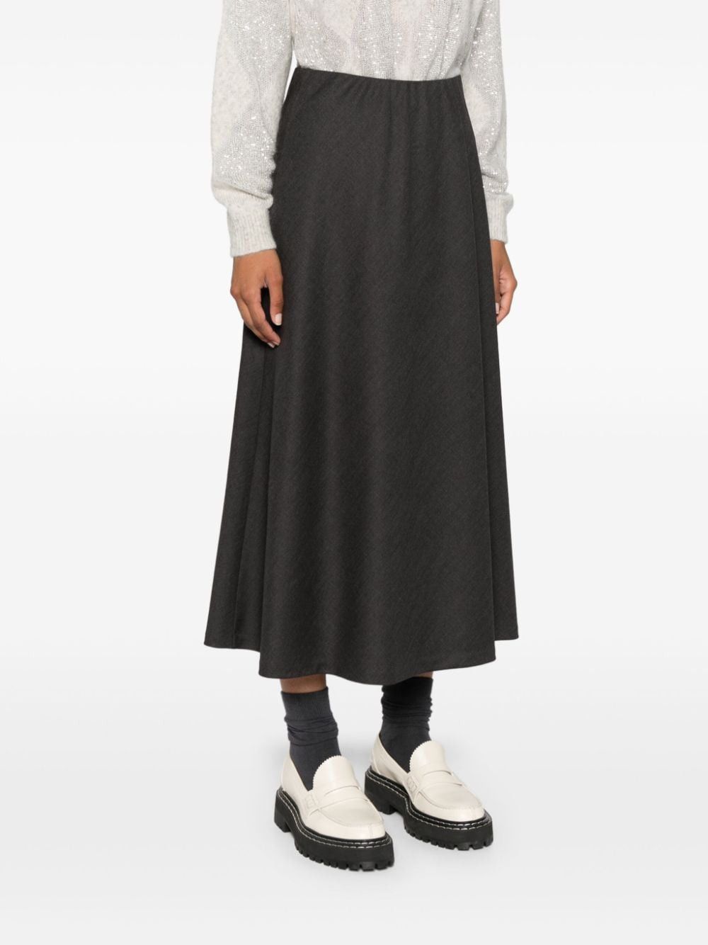 Brunello Cucinelli WOOL FLUTE SKIRT Size 27" / US 4 / IT 40 - 4 Thumbnail