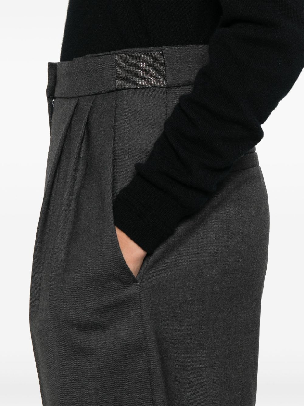 Brunello Cucinelli WOOL WIDE-LEG TROUSERS Size 27" / US 4 / IT 40 - 2 Thumbnail