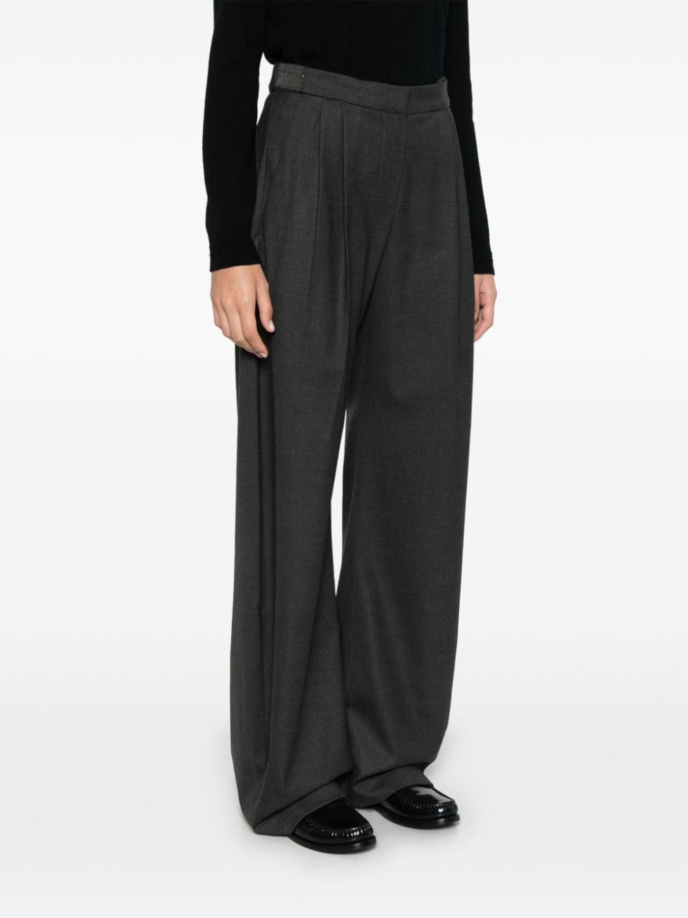 Brunello Cucinelli WOOL WIDE-LEG TROUSERS Size 27" / US 4 / IT 40 - 4 Thumbnail