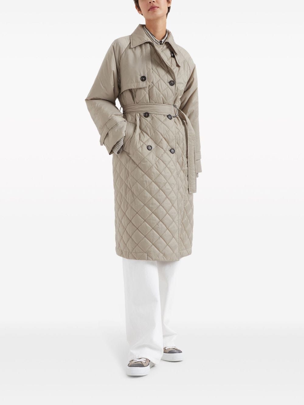Brunello Cucinelli QUILTED MIDI PADDED COAT Size S / US 4 / IT 40 - 4 Thumbnail