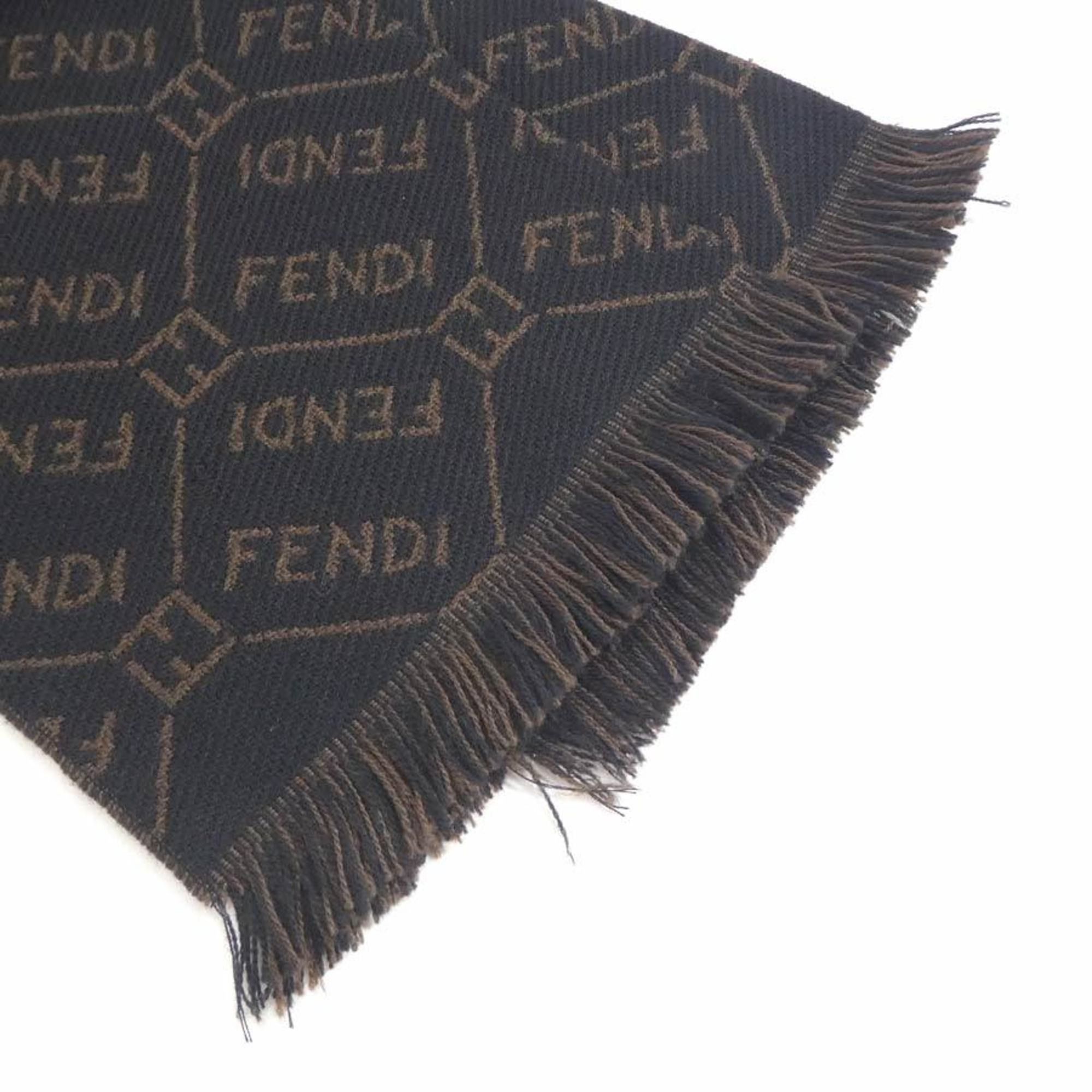 Fendi FENDI Wool Scarf Black x Brown Men's r10215j Size ONE SIZE - 3 Thumbnail