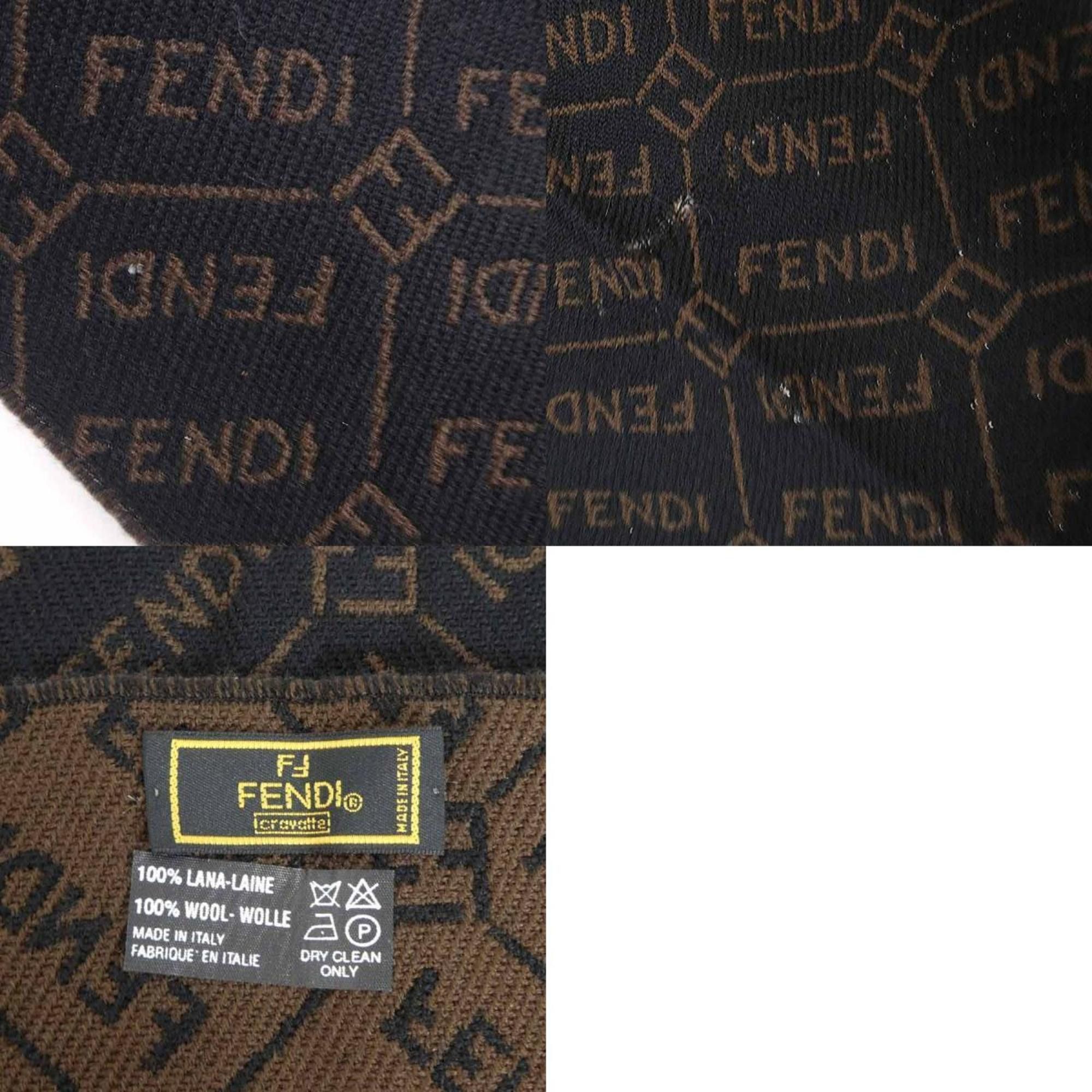 Fendi FENDI Wool Scarf Black x Brown Men's r10215j Size ONE SIZE - 5 Thumbnail