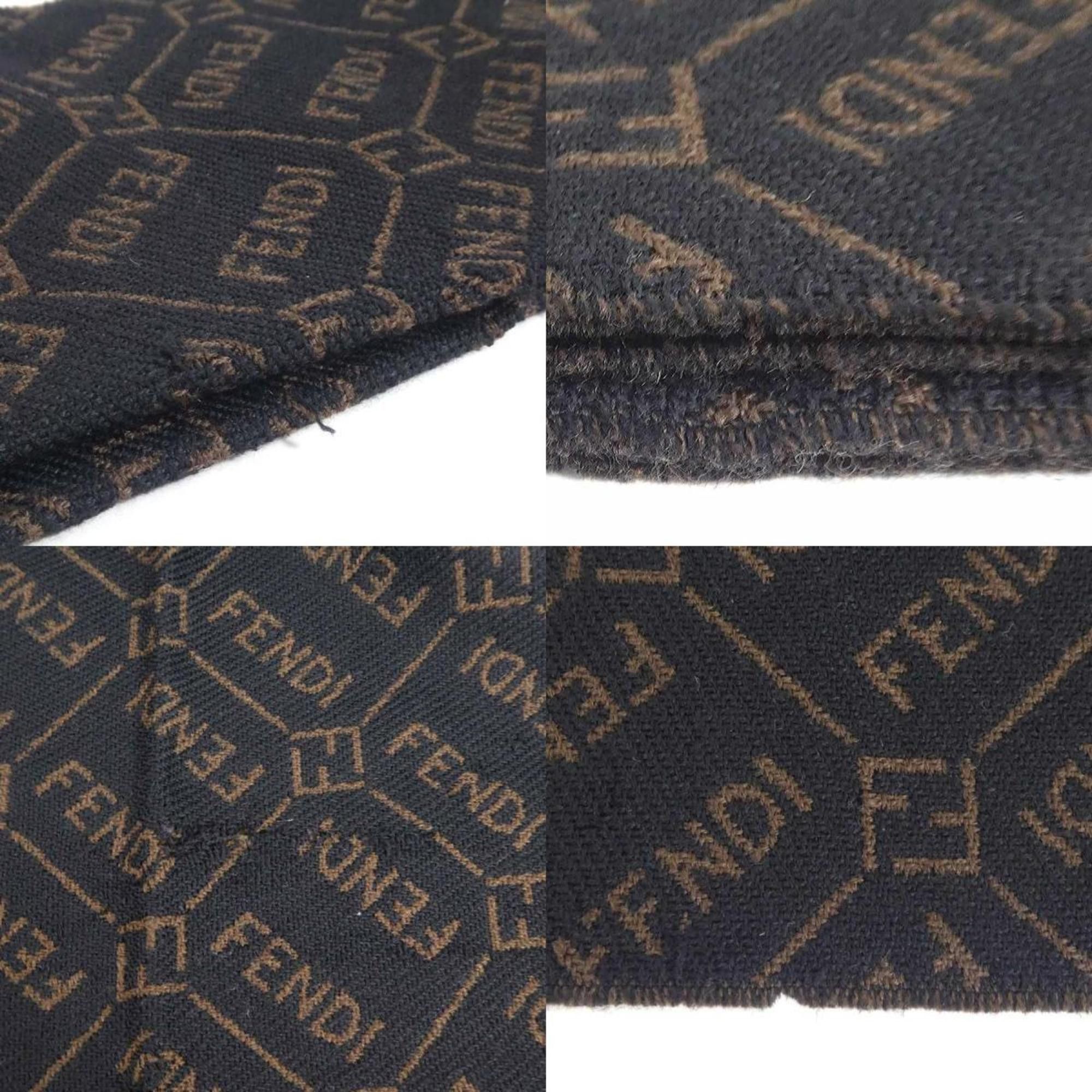 Fendi FENDI Wool Scarf Black x Brown Men's r10215j Size ONE SIZE - 4 Thumbnail