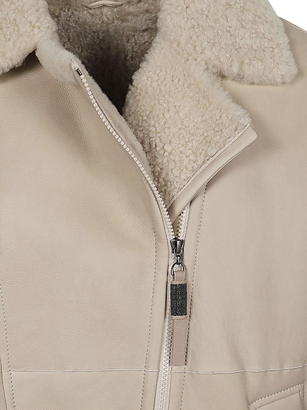 Brunello Cucinelli LEATHER JACKET Size S / US 4 / IT 40 - 3 Thumbnail