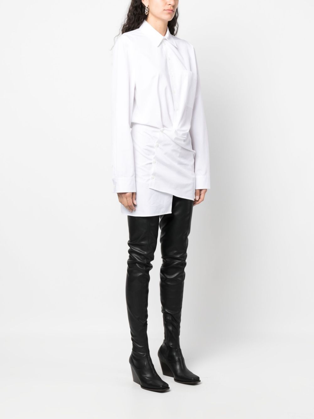 Off-White COTTON SHIRT DRESS Size S / US 4 / IT 40 - 3 Thumbnail