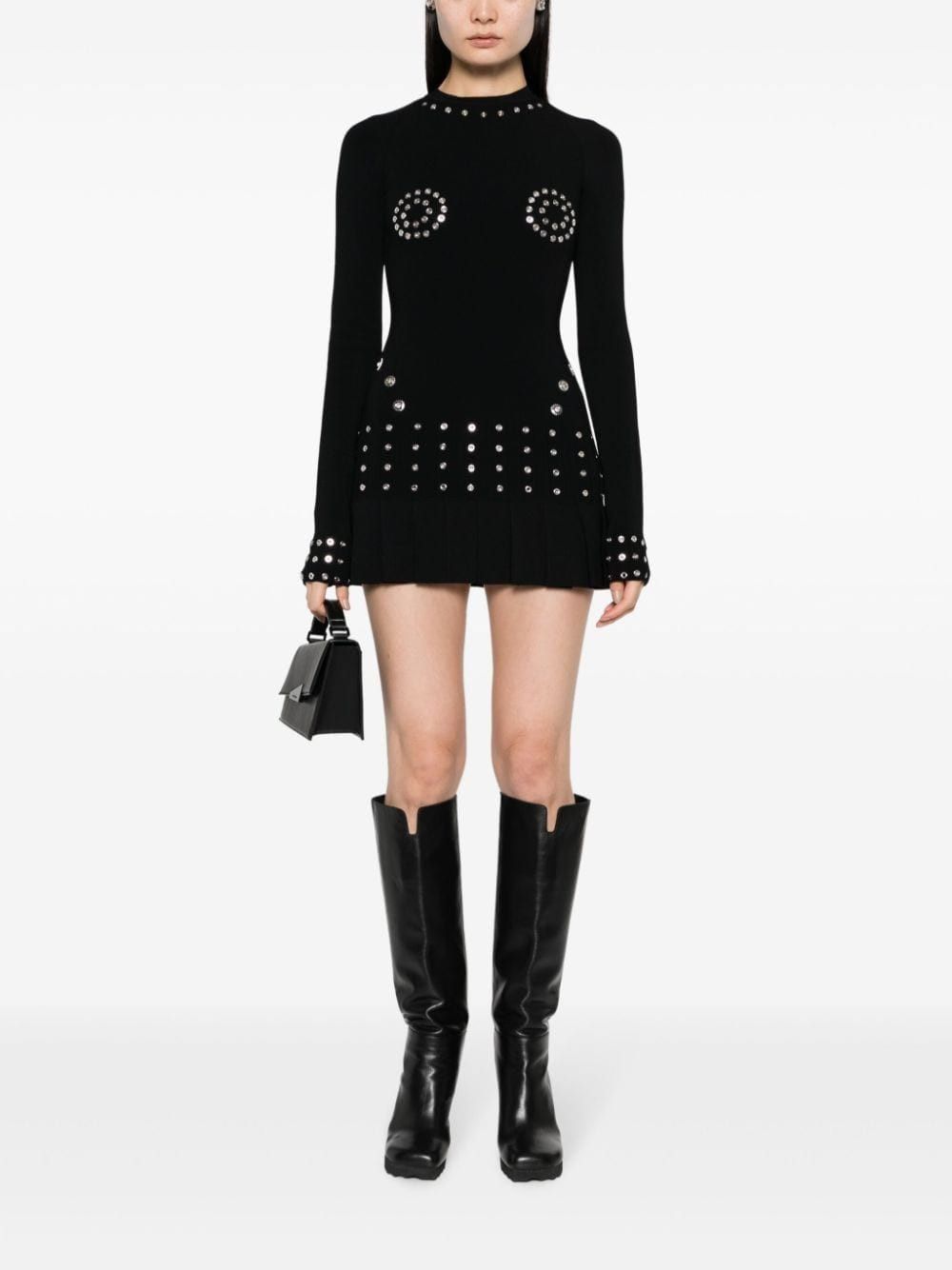Off-White PLEATED VISCOSE MINI DRESS Size S / US 4 / IT 40 - 2 Thumbnail