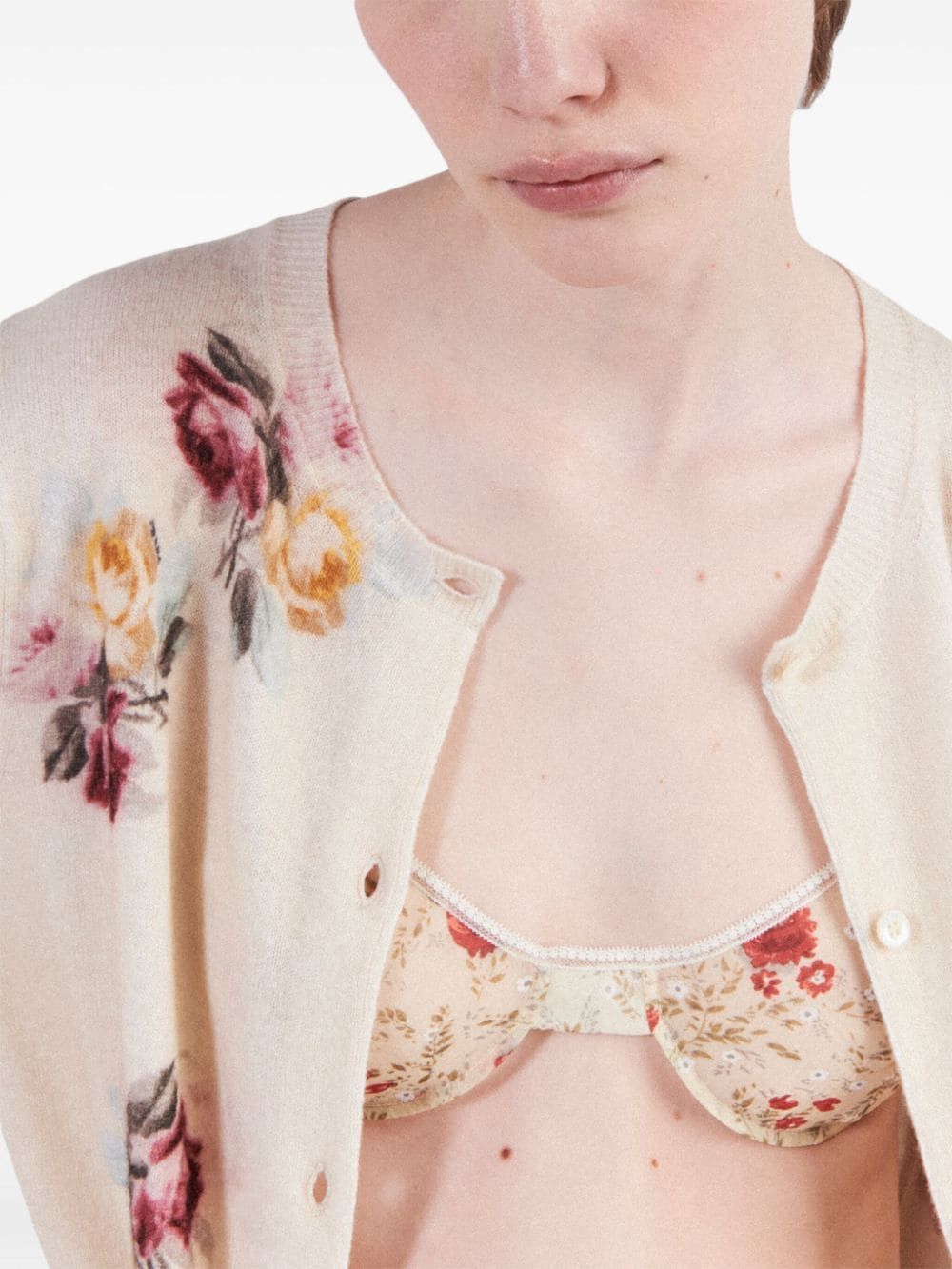 Prada PRINTED WOOL CARDIGAN Size S / US 4 / IT 40 - 3 Thumbnail