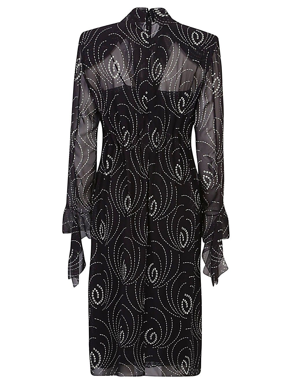 Prada PRINTED SILK BLEND DRESS Size S / US 4 / IT 40 - 2 Thumbnail