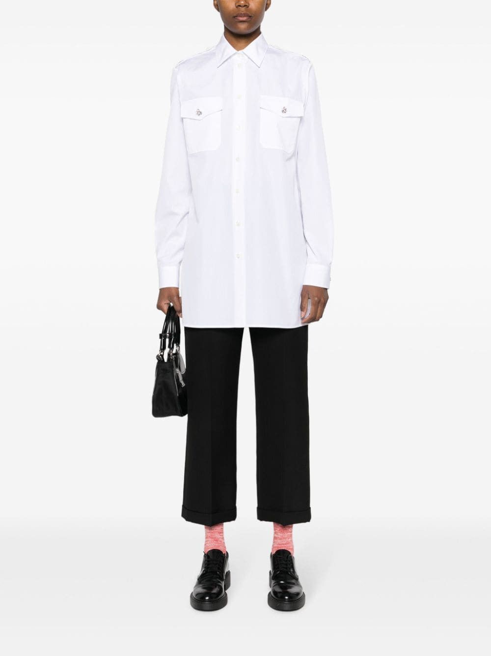 Prada COTTON SHIRT Size M / US 6-8 / IT 42-44 - 4 Thumbnail