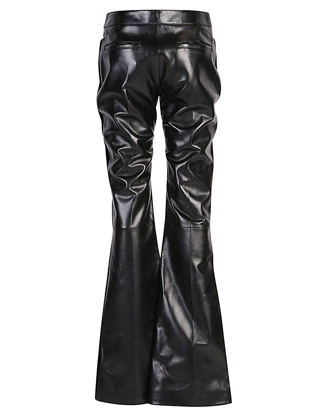 Tom Ford FLARED LEATHER AND VELVET TROUSERS Size 27" / US 4 / IT 40 - 2 Thumbnail