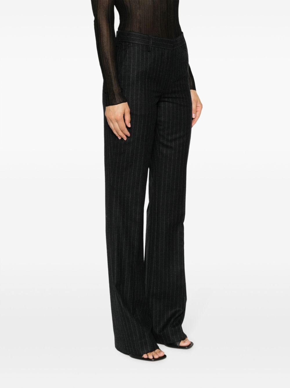 Dries Van Noten PINSTRIPPED WOOL TROUSERS Size 27" / US 4 / IT 40 - 3 Thumbnail