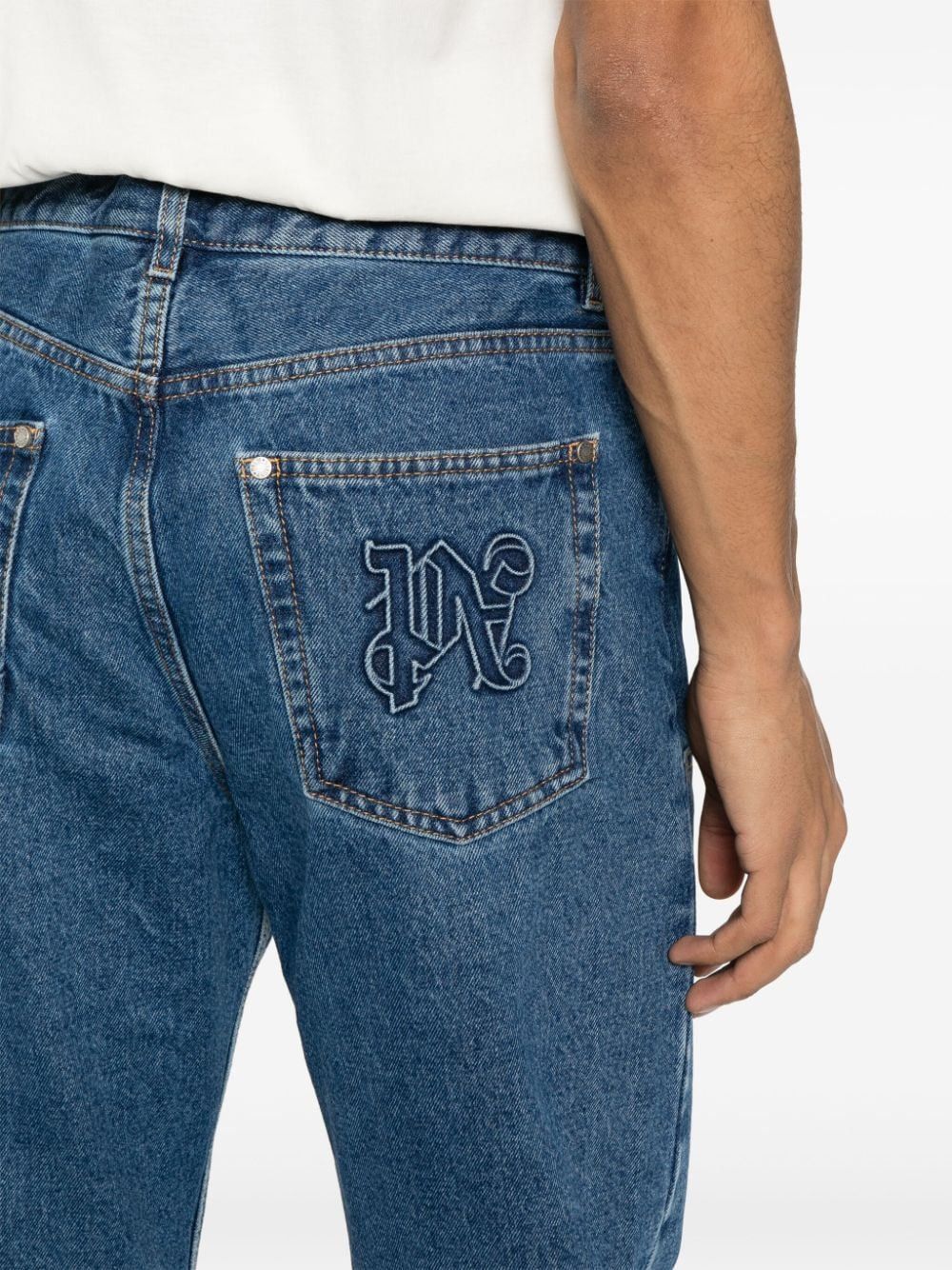 Palm Angels MONOGRAM DENIM JEANS Size US 31 - 3 Thumbnail