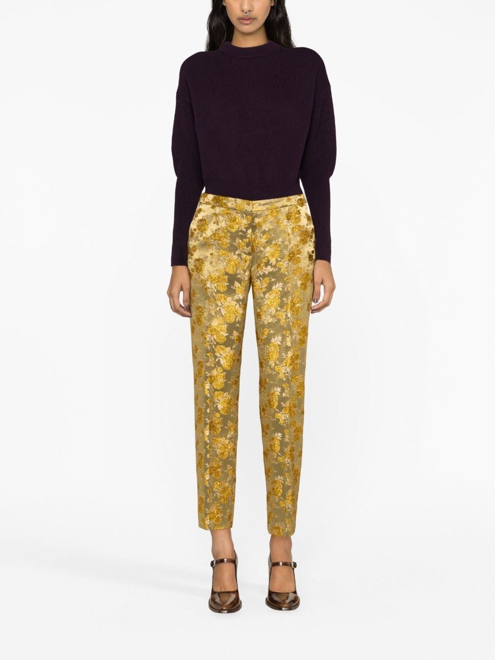 Dries Van Noten STRAIGHT DAMASK TROUSERS Size 27" / US 4 / IT 40 - 4 Thumbnail