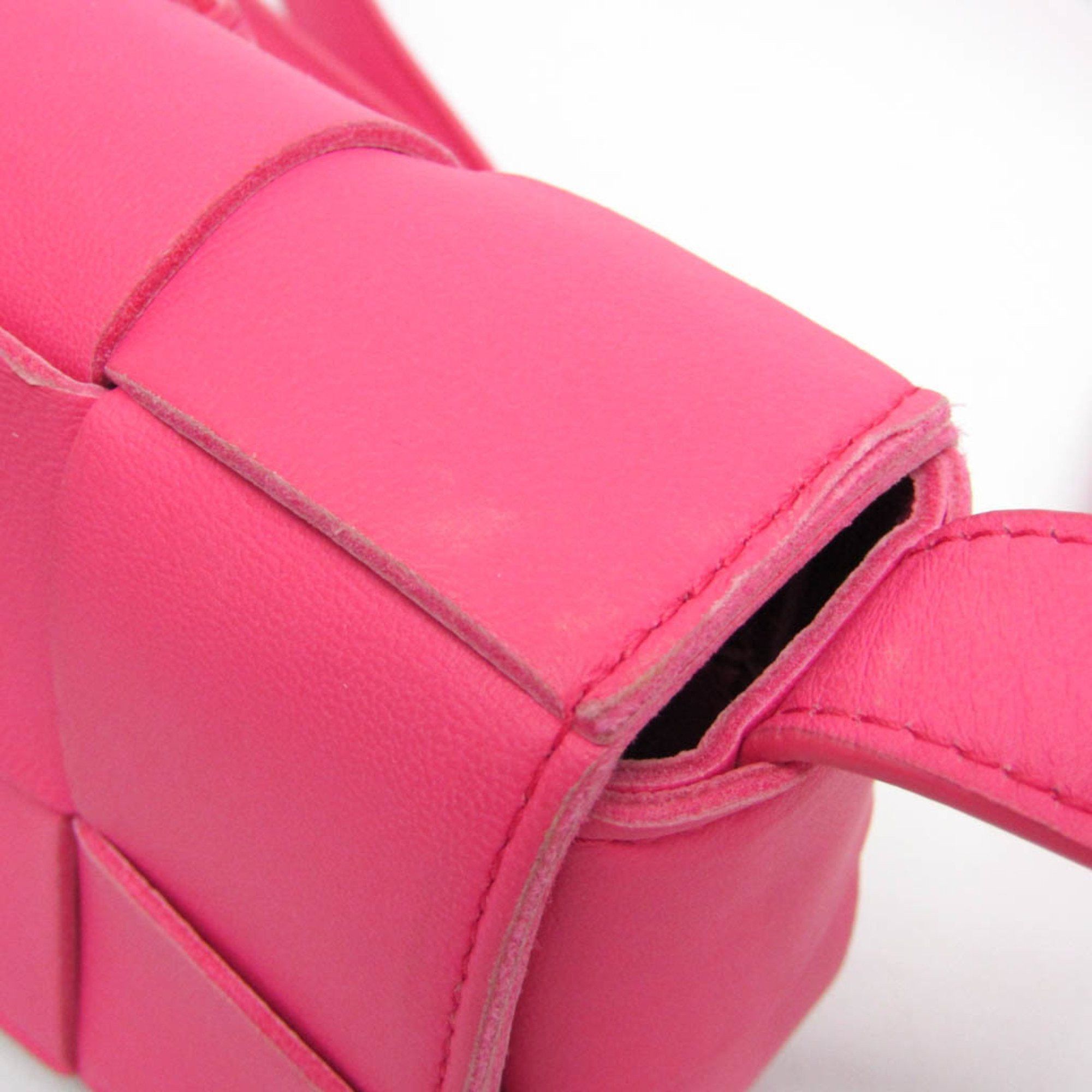 Bottega Veneta Bottega Veneta CANDY CASSETTE 710139 Women's Leather Shoulder Bag Pink Size ONE SIZE - 4 Thumbnail