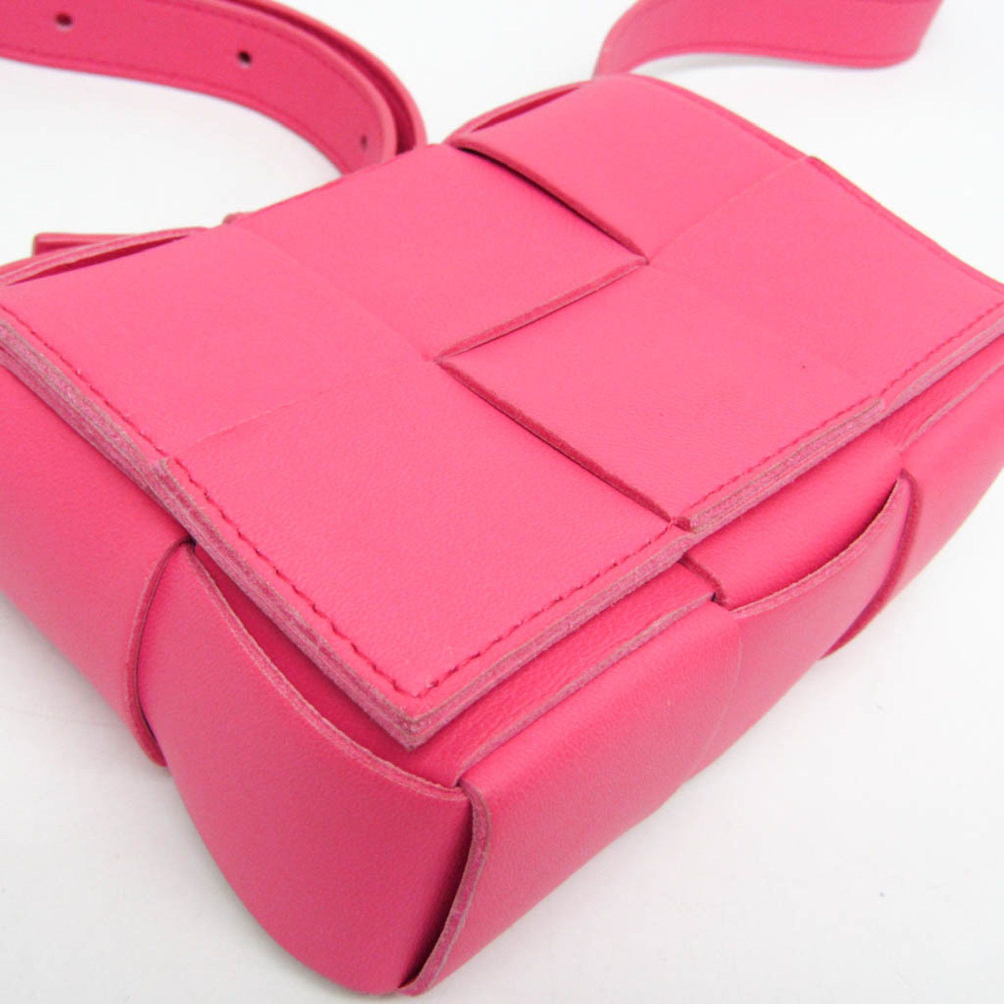 Bottega Veneta Bottega Veneta CANDY CASSETTE 710139 Women's Leather Shoulder Bag Pink Size ONE SIZE - 5 Thumbnail