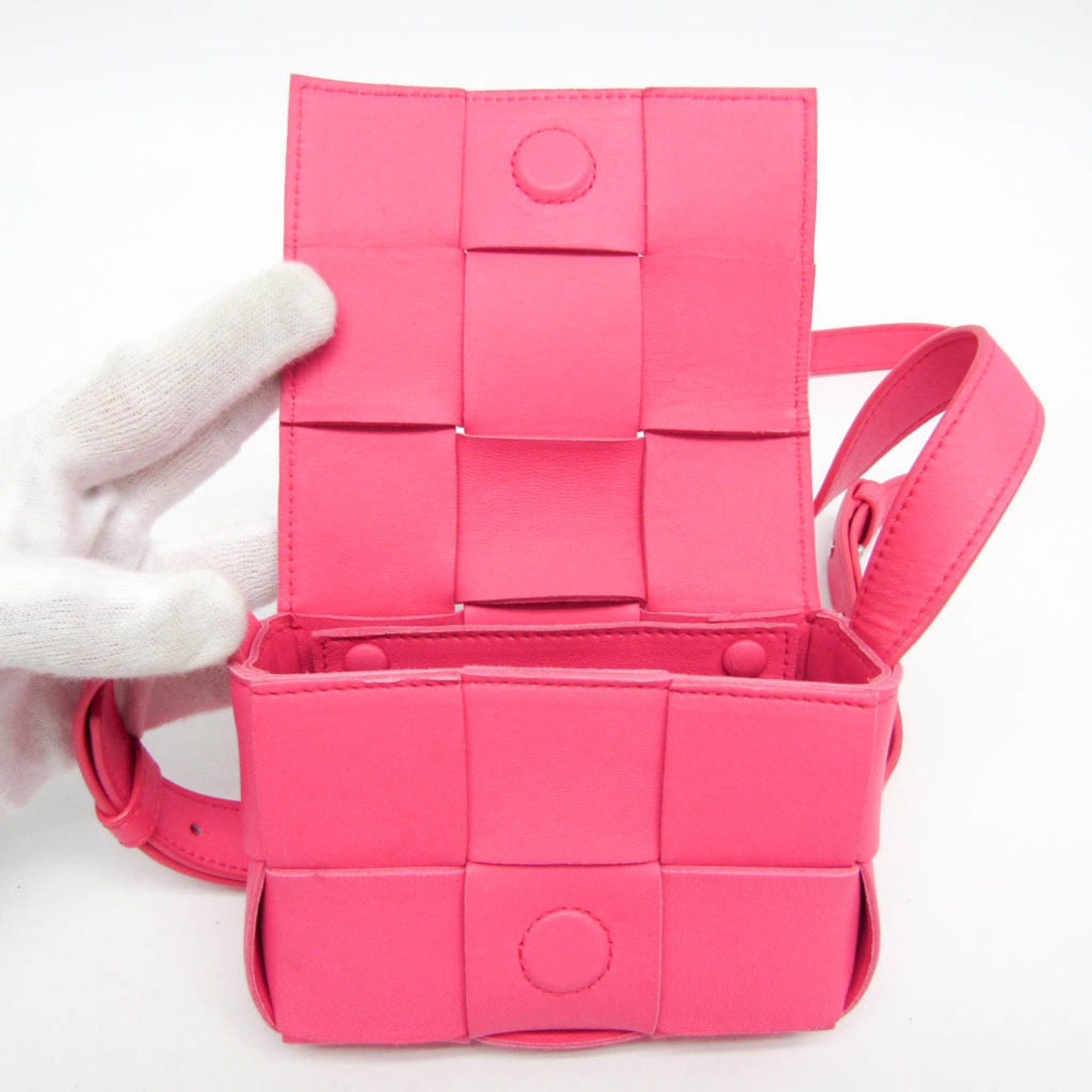 Bottega Veneta Bottega Veneta CANDY CASSETTE 710139 Women's Leather Shoulder Bag Pink Size ONE SIZE - 10 Thumbnail