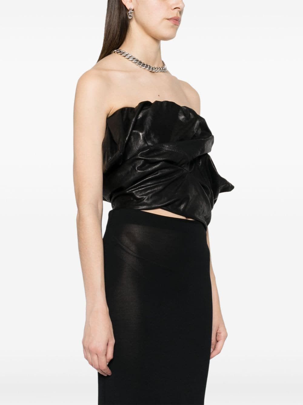 Rick Owens DRAPED LEATHER BUSTIER Size S / US 4 / IT 40 - 4 Thumbnail