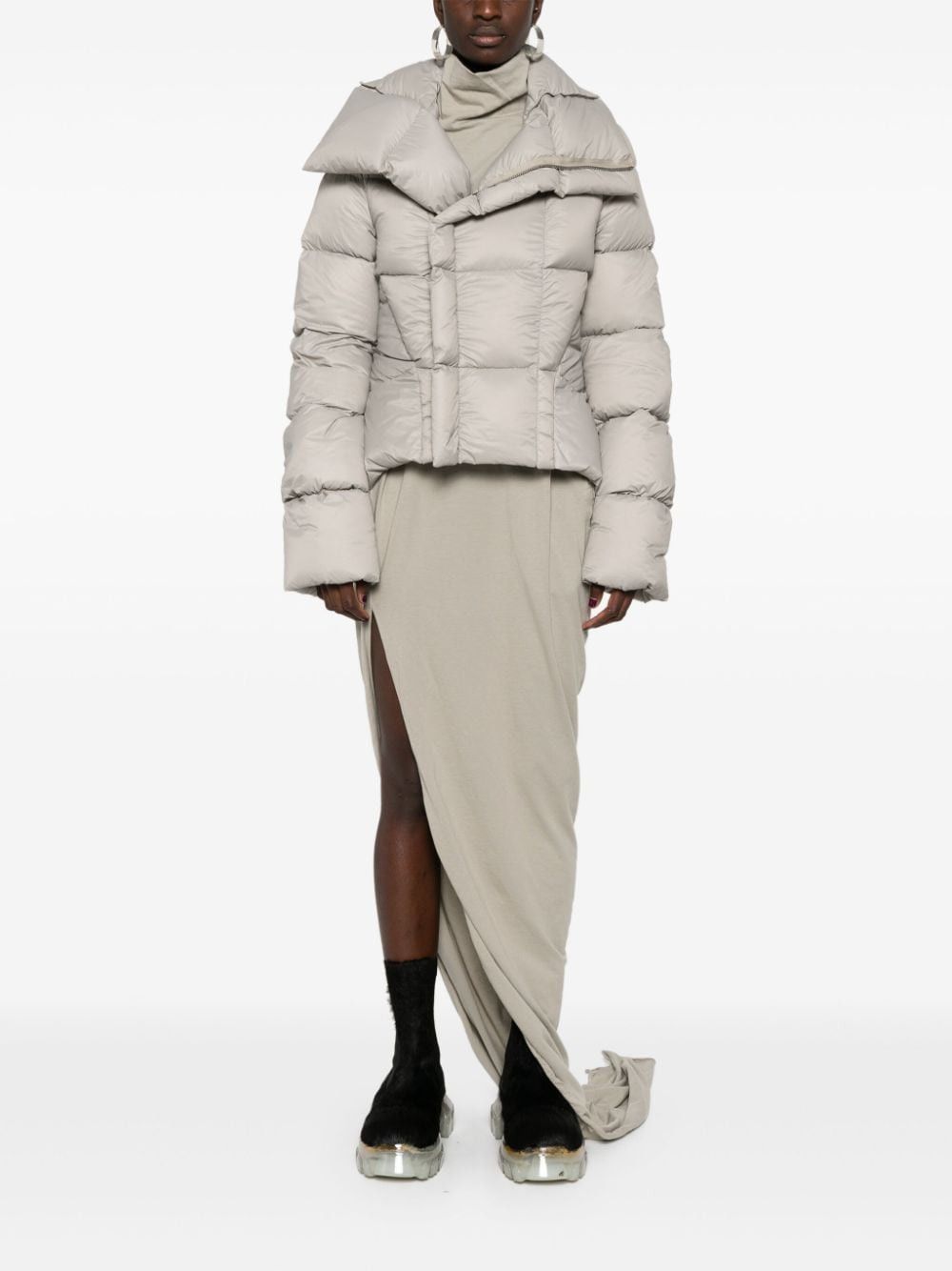 Rick Owens FUNNEL-NECK CROPPED PADDED JACKET Size S / US 4 / IT 40 - 4 Thumbnail