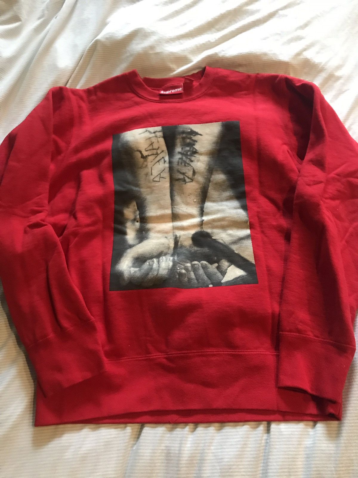 16fw Supreme × slayer cutter crew neck 赤 16fw Supreme × slayer cutter crew neck 赤