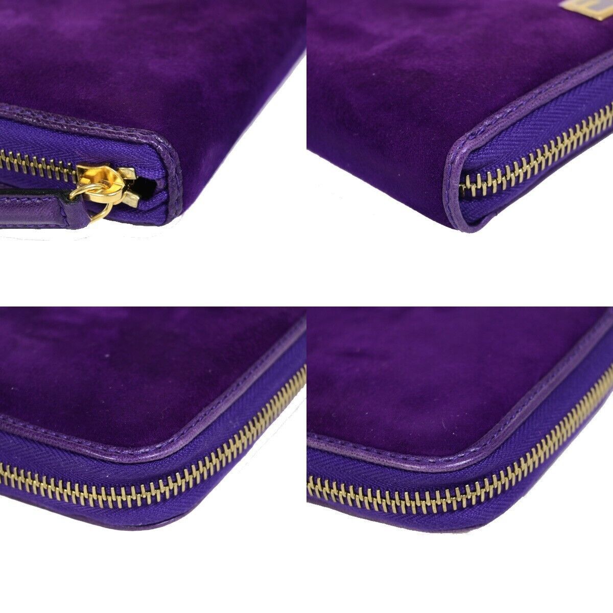 Fendi Zucca Purple Suede Wallet (Pre-Owned) Size ONE SIZE - 4 Thumbnail