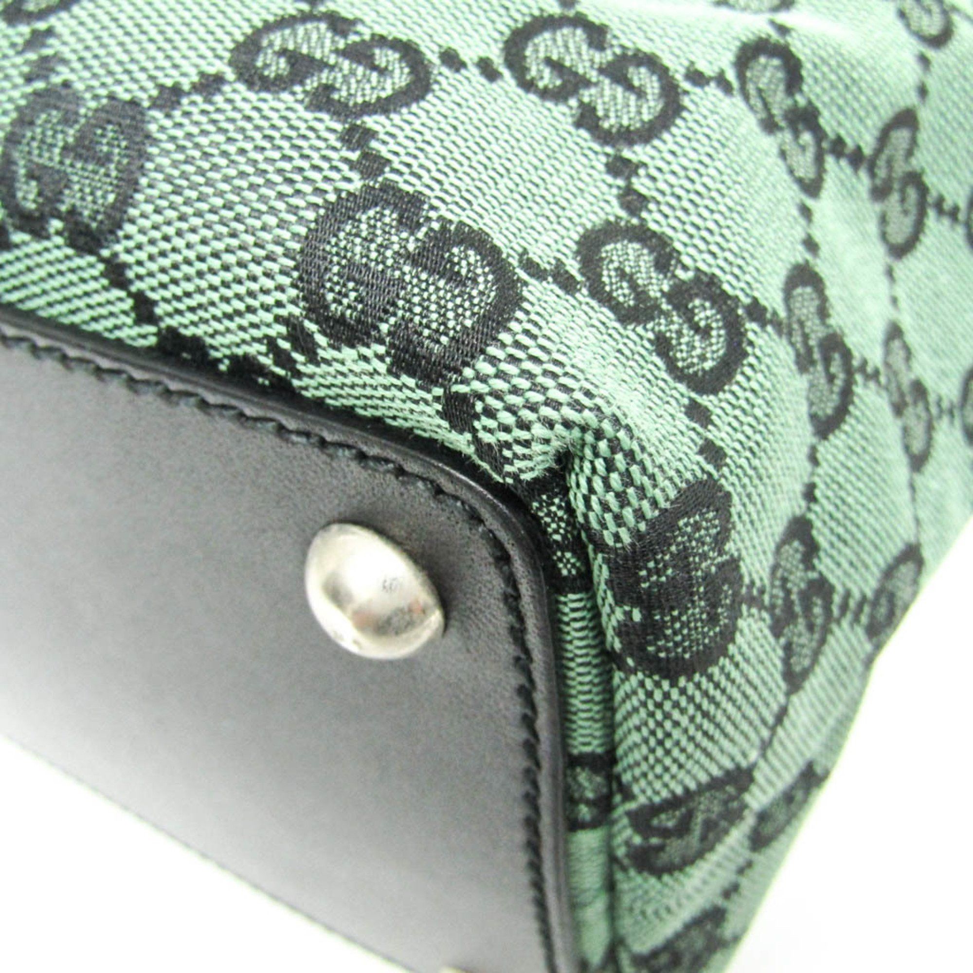 Gucci Gg Canvas Green Canvas Tote Bag (Pre-Owned) Size ONE SIZE - 4 Thumbnail