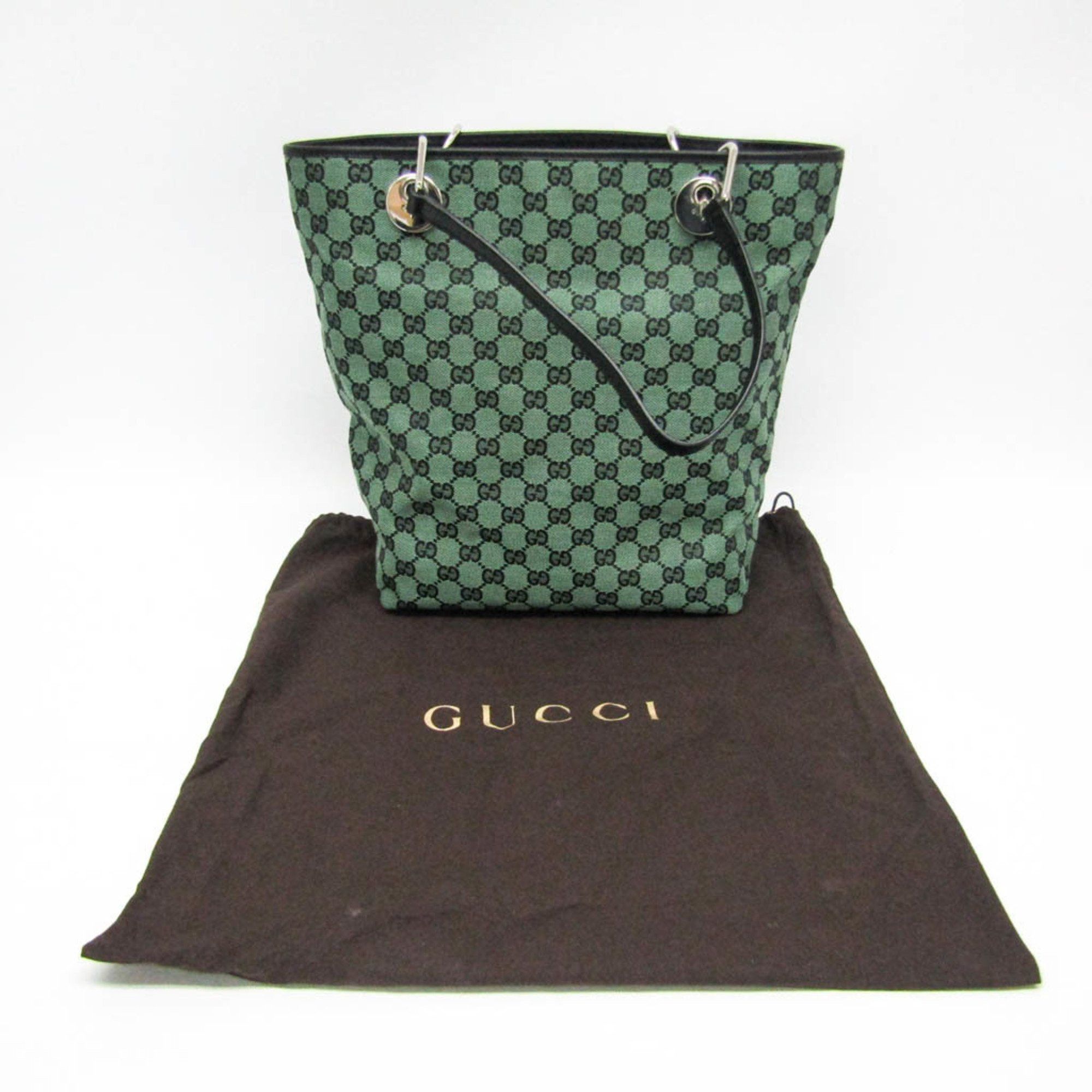 Gucci Gg Canvas Green Canvas Tote Bag (Pre-Owned) Size ONE SIZE - 9 Thumbnail