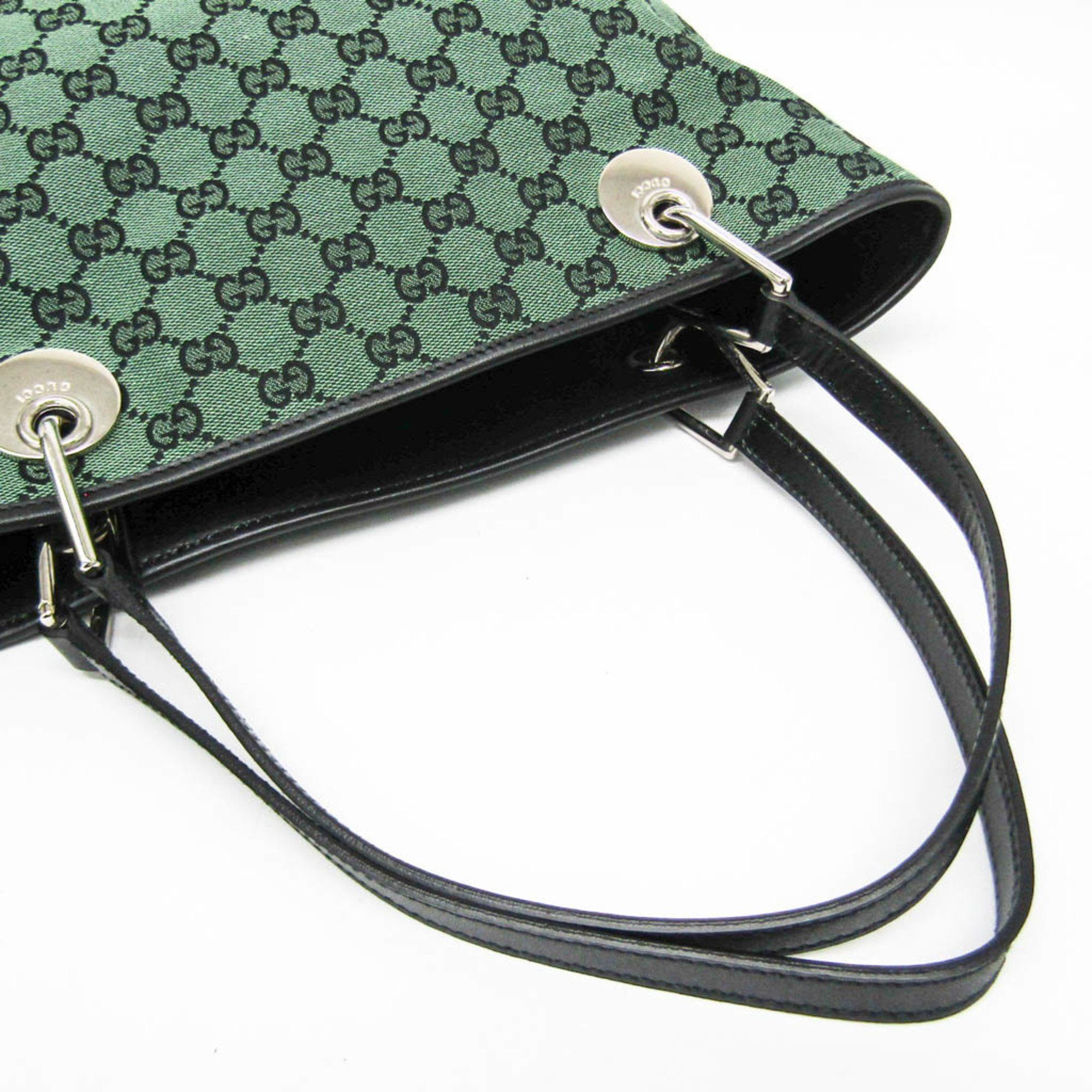 Gucci Gg Canvas Green Canvas Tote Bag (Pre-Owned) Size ONE SIZE - 3 Thumbnail