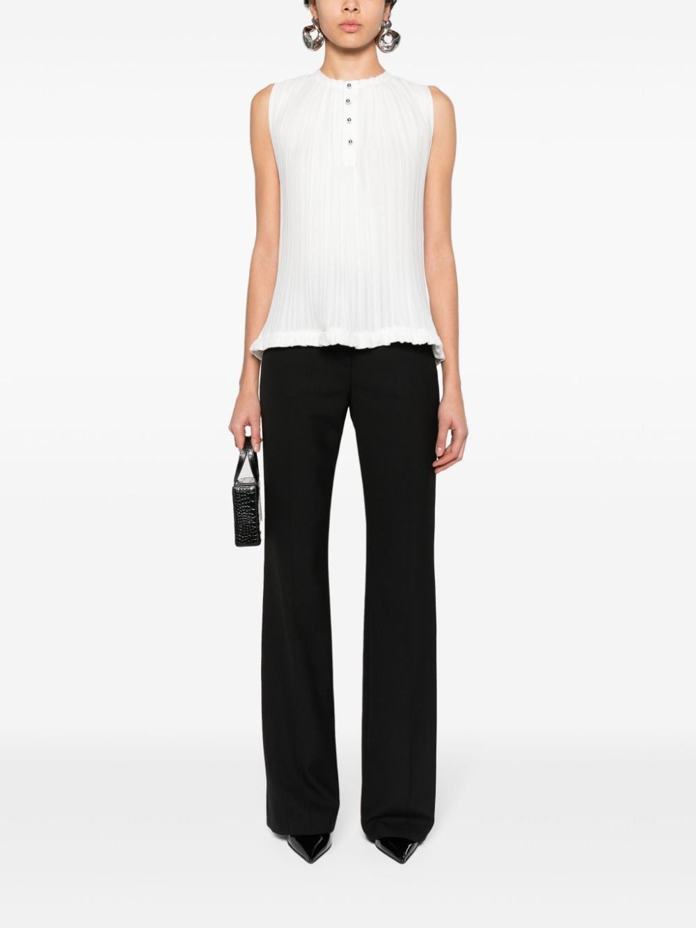 Lanvin PLEATED SLEEVELESS TOP Size S / US 4 / IT 40 - 4 Thumbnail